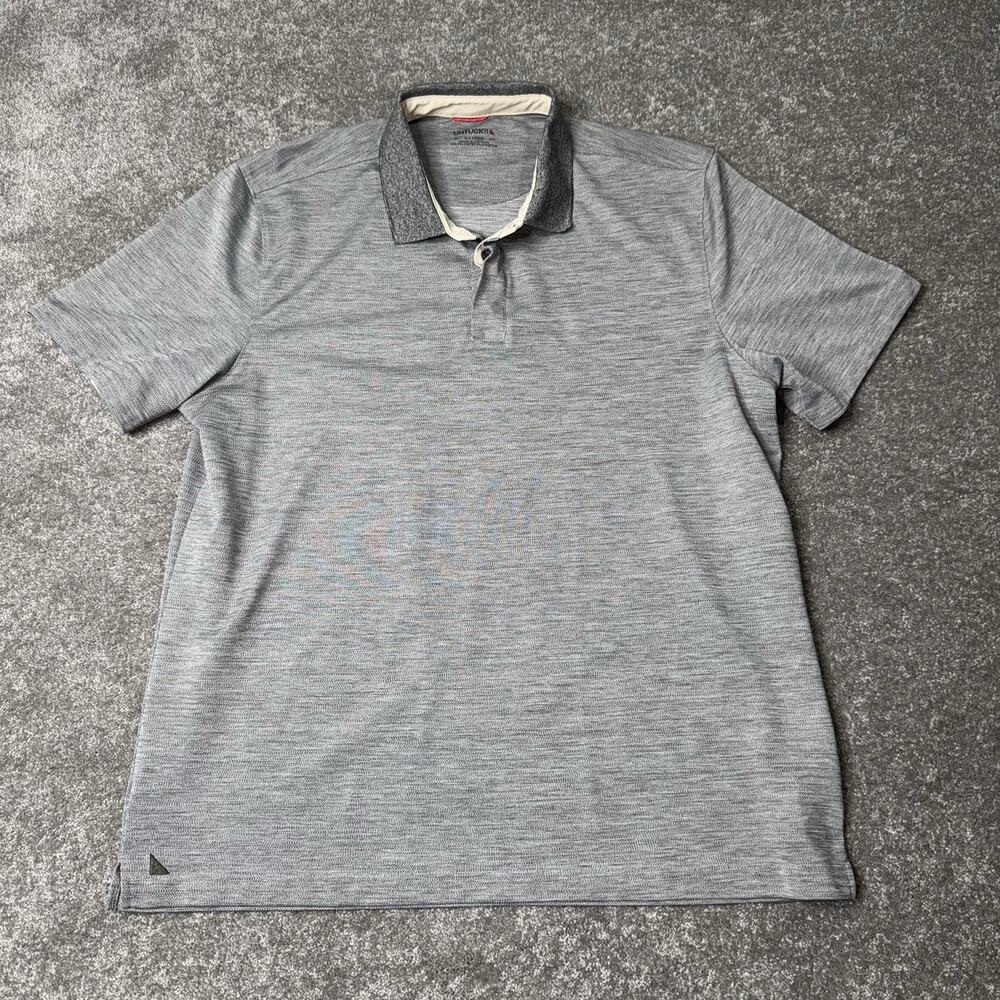 Untuckit Hannifer Performance Polo Shirt‎ Mens XL Gray Short Sleeve Golf Top